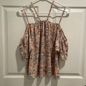 light pink floral off the shoulder top!